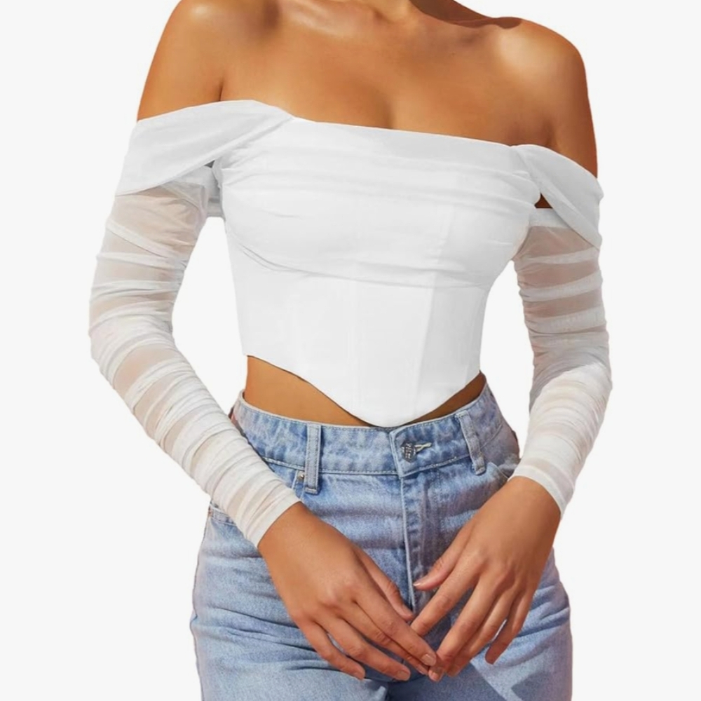 Elegant White Off-Shoulder Top